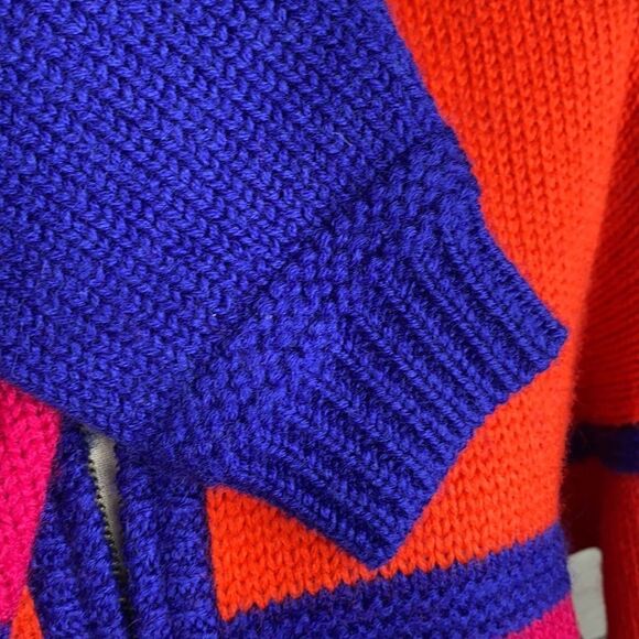 REGATTA SPORT Wool Zip Front Color-block Sweater Cardigan Knit Jacket size L - Picture 8 of 11